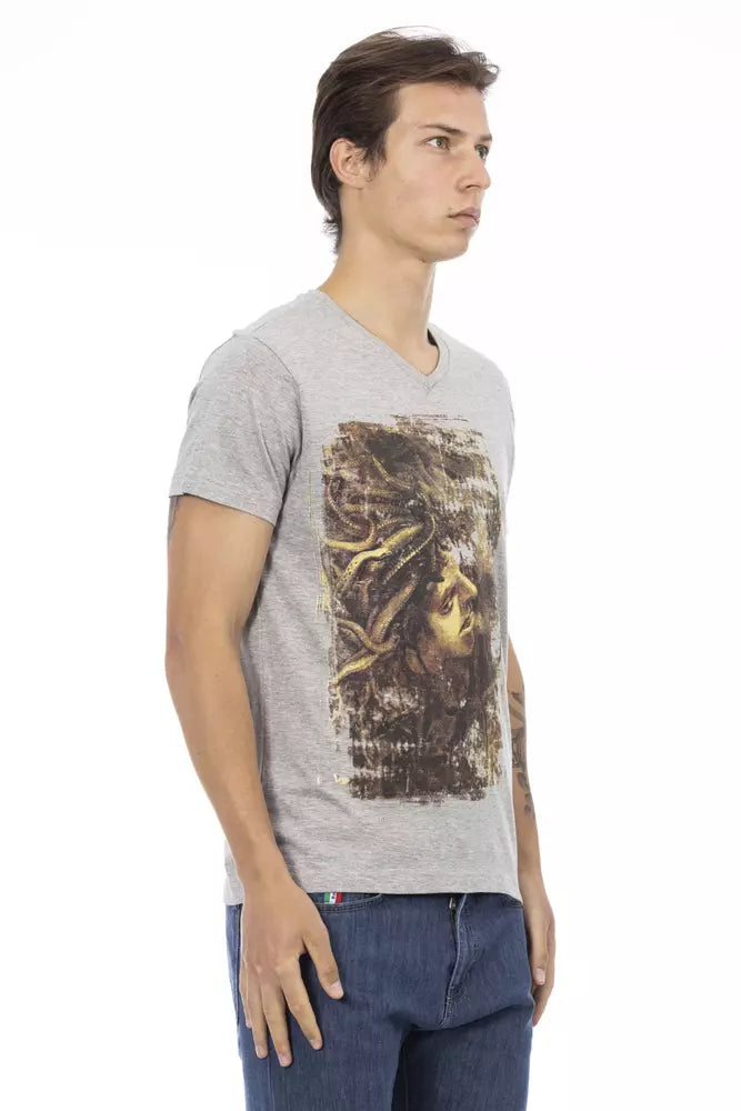 Trussardi Action Gray Cotton Men T-Shirt -   -  Trussardi Action.