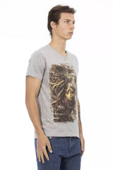 Trussardi Action Gray Cotton Men T-Shirt -   -  Trussardi Action.