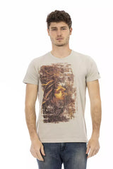 Trussardi Action Beige Cotton Men T-Shirt -   -  Trussardi Action.