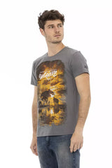 Trussardi Action Gray Cotton Men T-Shirt -   -  Trussardi Action.