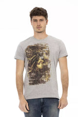 Trussardi Action Gray Cotton Men T-Shirt -   -  Trussardi Action.