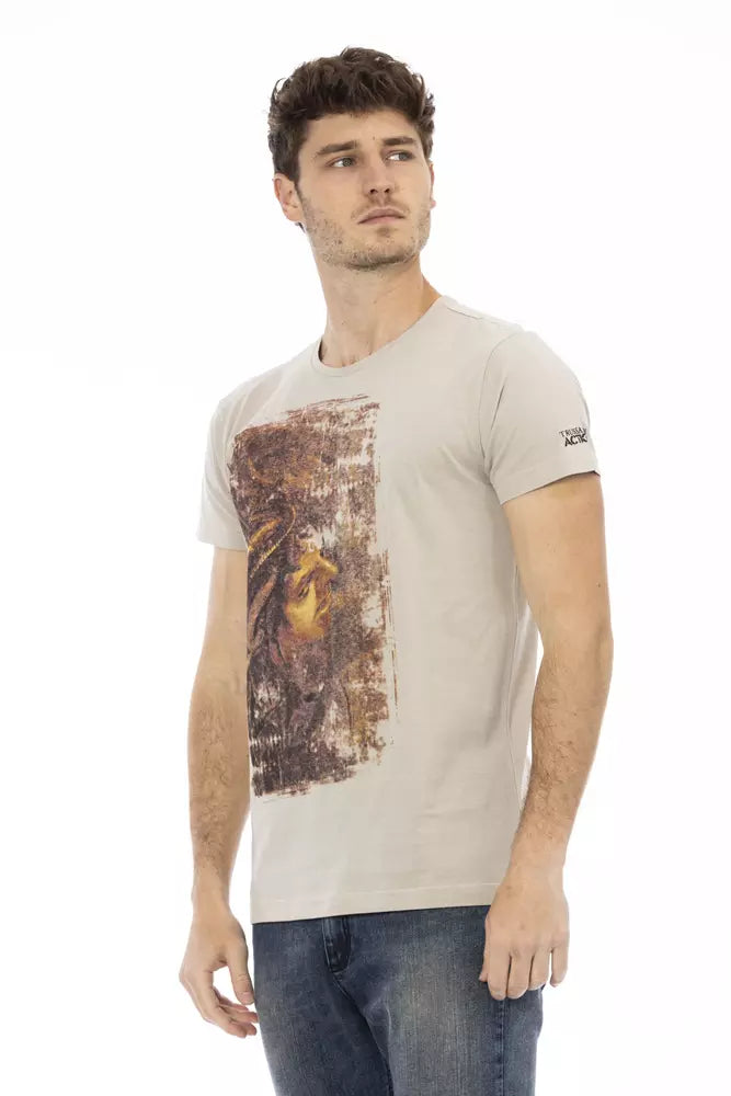 Trussardi Action Beige Cotton Men T-Shirt -   -  Trussardi Action.