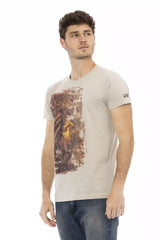 Trussardi Action Beige Cotton Men T-Shirt -   -  Trussardi Action.