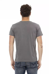 Trussardi Action Gray Cotton Men T-Shirt -   -  Trussardi Action.