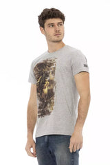 Trussardi Action Gray Cotton Men T-Shirt -   -  Trussardi Action.