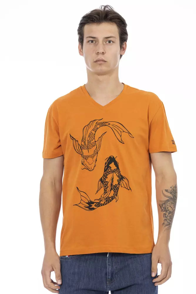 Trussardi Action Orange Cotton Men T-Shirt -   -  Trussardi Action.