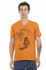 Trussardi Action Orange Cotton Men T-Shirt -   -  Trussardi Action.