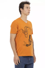 Trussardi Action Orange Cotton Men T-Shirt -   -  Trussardi Action.