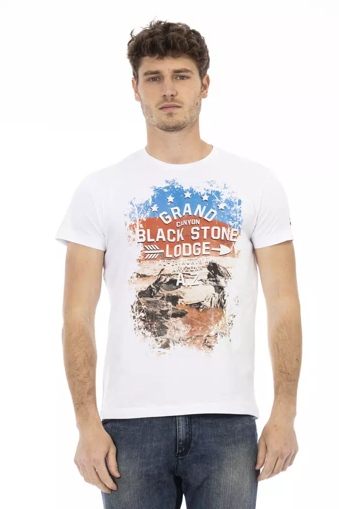 Trussardi Action White Cotton Men T-Shirt -   -  Trussardi Action.