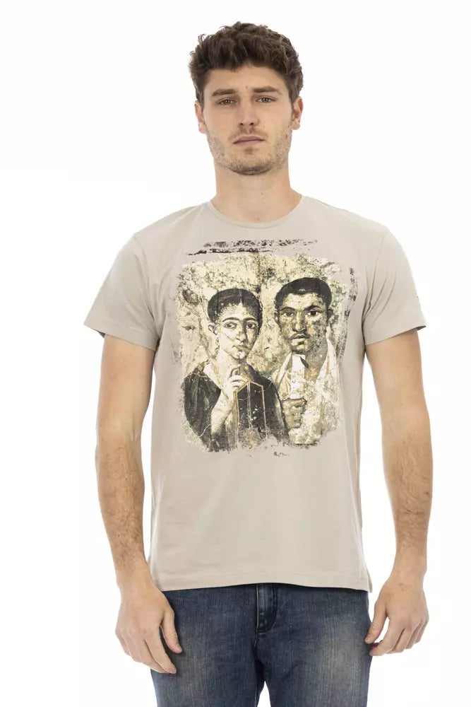 Trussardi Action Beige Cotton Men T-Shirt -   -  Trussardi Action.