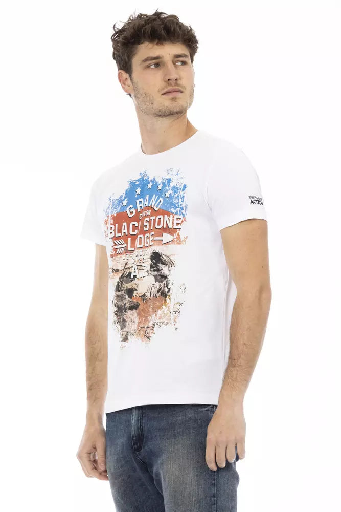 Trussardi Action White Cotton Men T-Shirt -   -  Trussardi Action.
