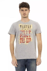 Trussardi Action Gray Cotton Men T-Shirt -   -  Trussardi Action.