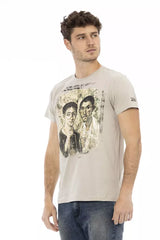 Trussardi Action Beige Cotton Men T-Shirt -   -  Trussardi Action.