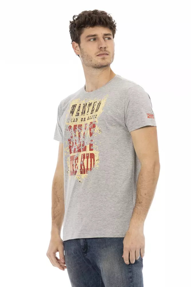 Trussardi Action Gray Cotton Men T-Shirt -   -  Trussardi Action.