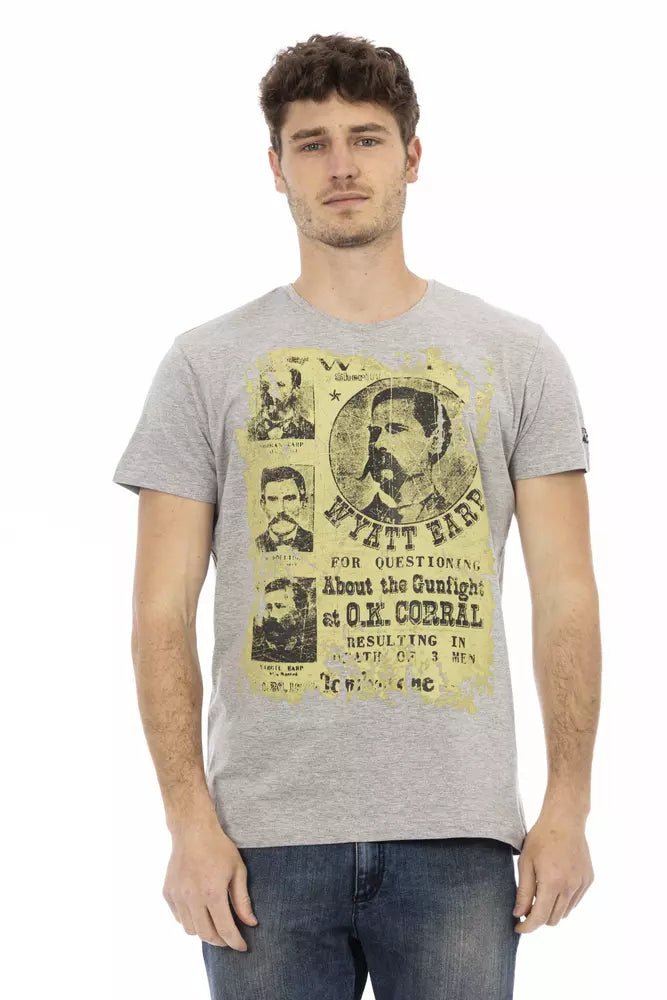 Trussardi Action Gray Cotton Men T-Shirt -   -  Trussardi Action.
