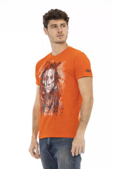 Trussardi Action Orange Cotton Men T-Shirt -   -  Trussardi Action.