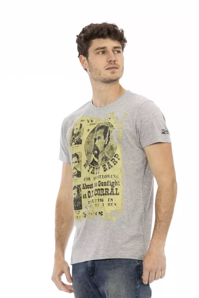 Trussardi Action Gray Cotton Men T-Shirt -   -  Trussardi Action.