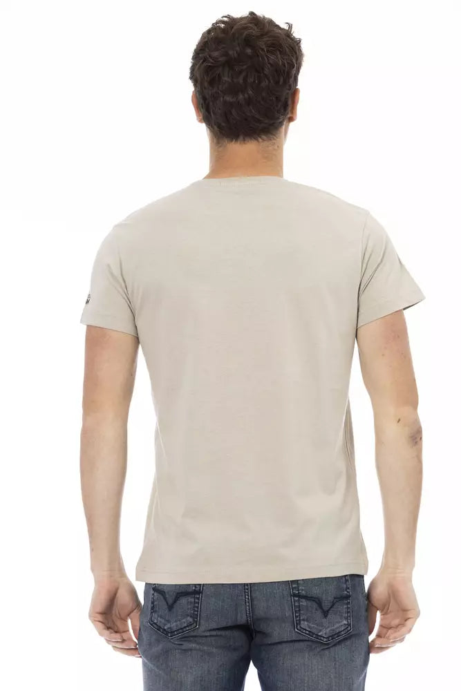 Trussardi Action Beige Cotton Men T-Shirt -   -  Trussardi Action.