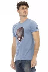 Trussardi Action Light Blue Cotton Men T-Shirt -   -  Trussardi Action.