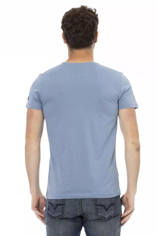 Trussardi Action Light Blue Cotton Men T-Shirt -   -  Trussardi Action.