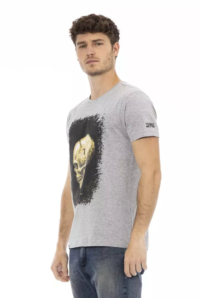 Trussardi Action Gray Cotton Men T-Shirt -   -  Trussardi Action.