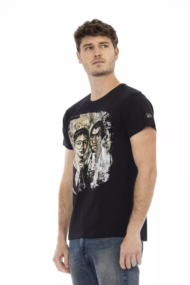 Trussardi Action Black Cotton Men T-Shirt -   -  Trussardi Action.