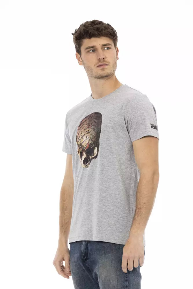 Trussardi Action Gray Cotton Men T-Shirt -   -  Trussardi Action.