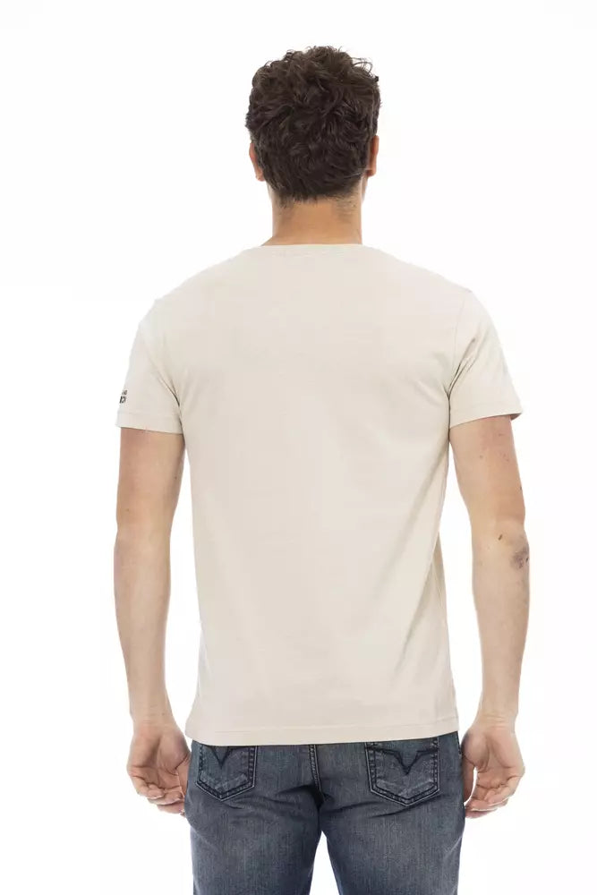Trussardi Action Beige Cotton Men T-Shirt -   -  Trussardi Action.