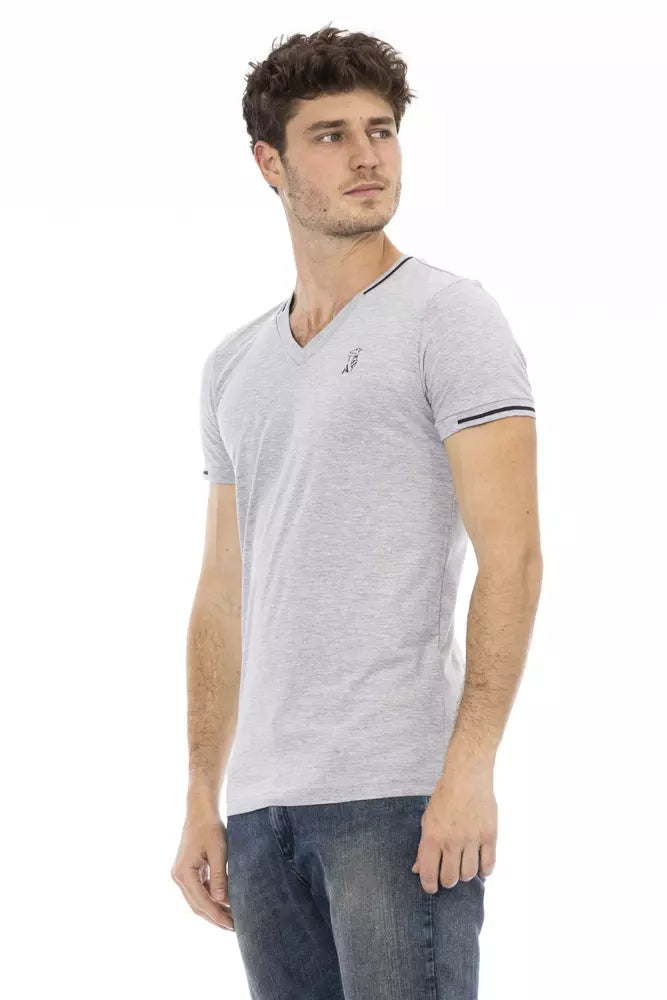 Trussardi Action Gray Cotton Men T-Shirt -   -  Trussardi Action.
