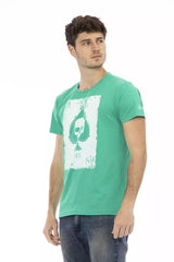 Trussardi Action Green Cotton Men T-Shirt -   -  Trussardi Action.