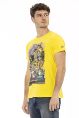 Trussardi Action Yellow Cotton Men T-Shirt -   -  Trussardi Action.