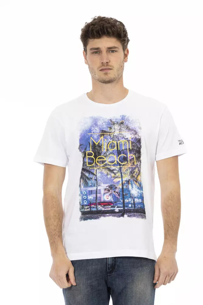 Trussardi Action White Cotton Men T-Shirt -   -  Trussardi Action.