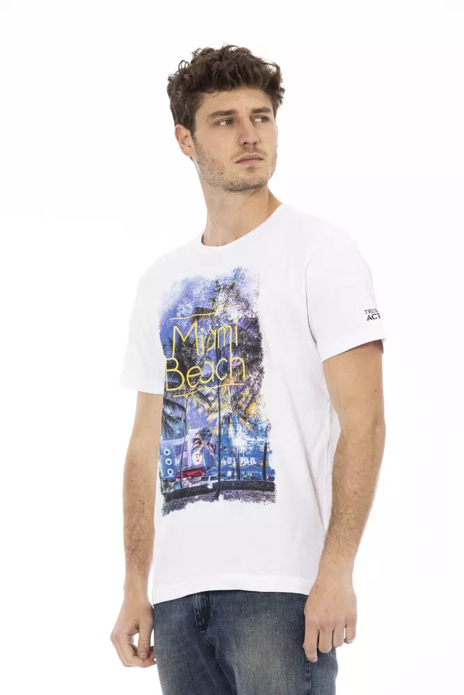 Trussardi Action White Cotton Men T-Shirt -   -  Trussardi Action.