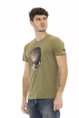 Trussardi Action Green Cotton Men T-Shirt -   -  Trussardi Action.
