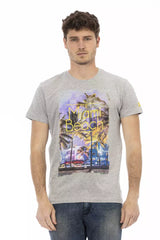 Trussardi Action Gray Cotton Men T-Shirt -   -  Trussardi Action.