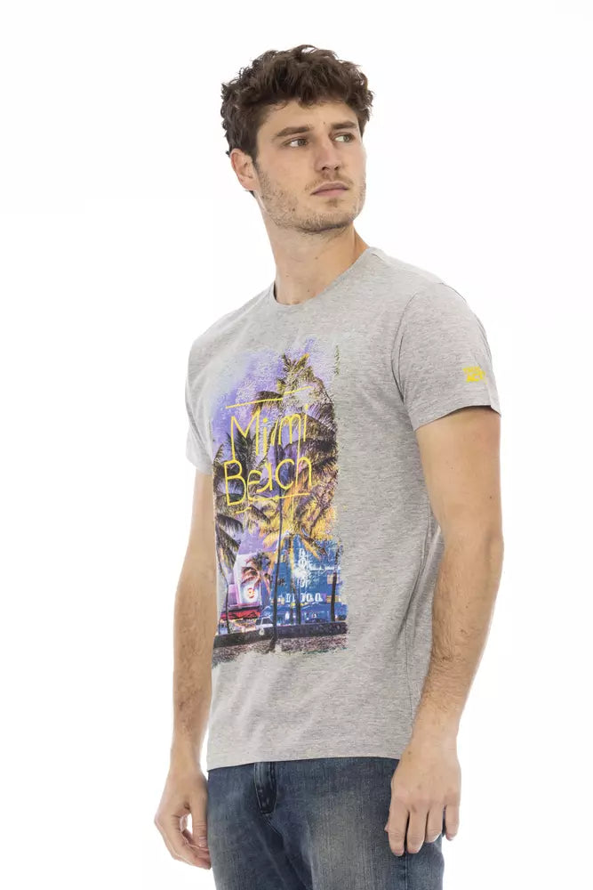 Trussardi Action Gray Cotton Men T-Shirt -   -  Trussardi Action.