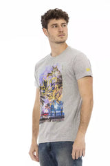 Trussardi Action Gray Cotton Men T-Shirt -   -  Trussardi Action.