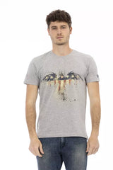 Trussardi Action Gray Cotton Men T-Shirt -   -  Trussardi Action.