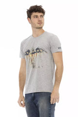 Trussardi Action Gray Cotton Men T-Shirt -   -  Trussardi Action.