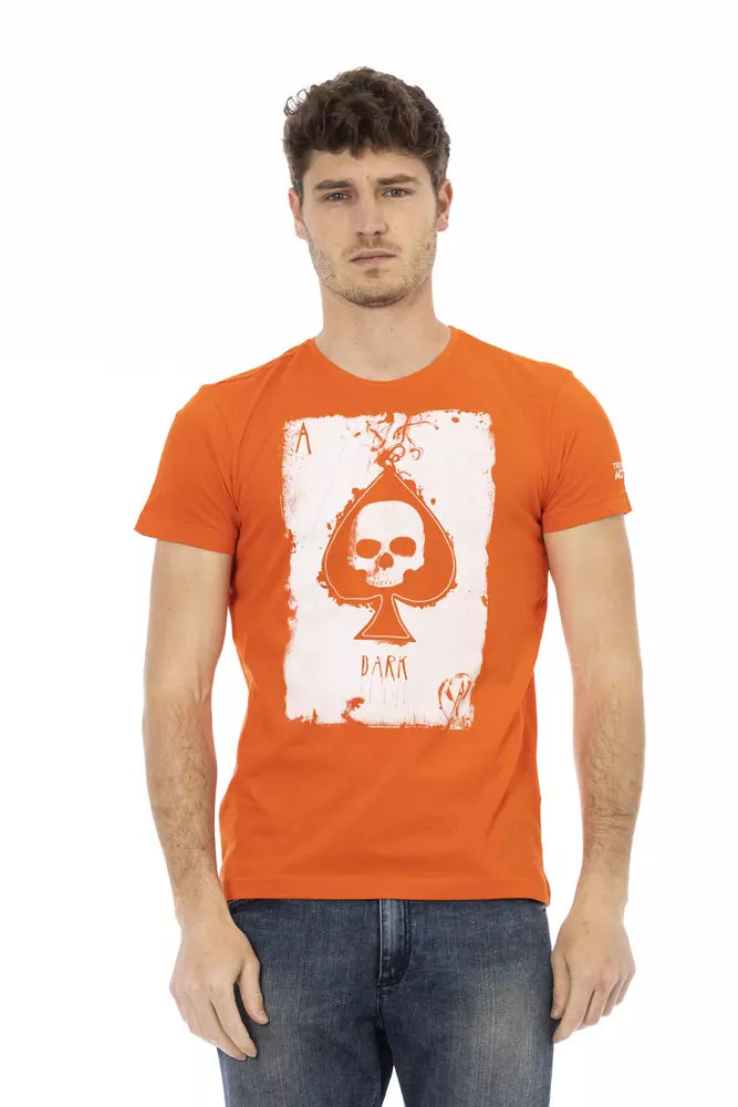 Trussardi Action Orange Cotton Men T-Shirt -   -  Trussardi Action.