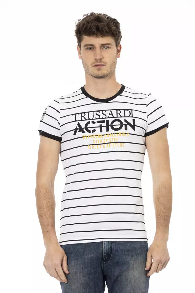Trussardi Action White Cotton Men T-Shirt -   -  Trussardi Action.
