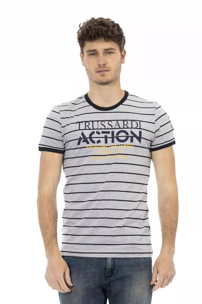 Trussardi Action Gray Cotton Men's T-Shirt -   -  Trussardi Action.