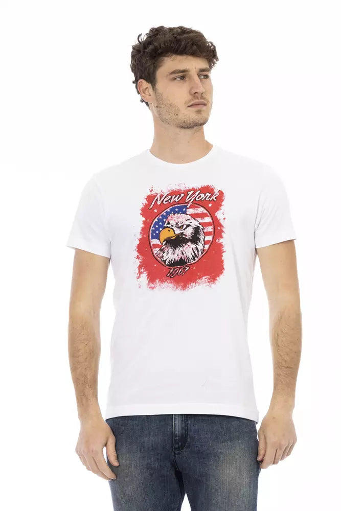 Trussardi Action White Cotton Men T-Shirt -   -  Trussardi Action.