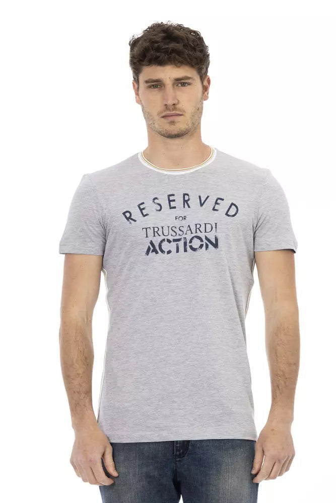 Trussardi Action Gray Cotton Men T-Shirt -   -  Trussardi Action.