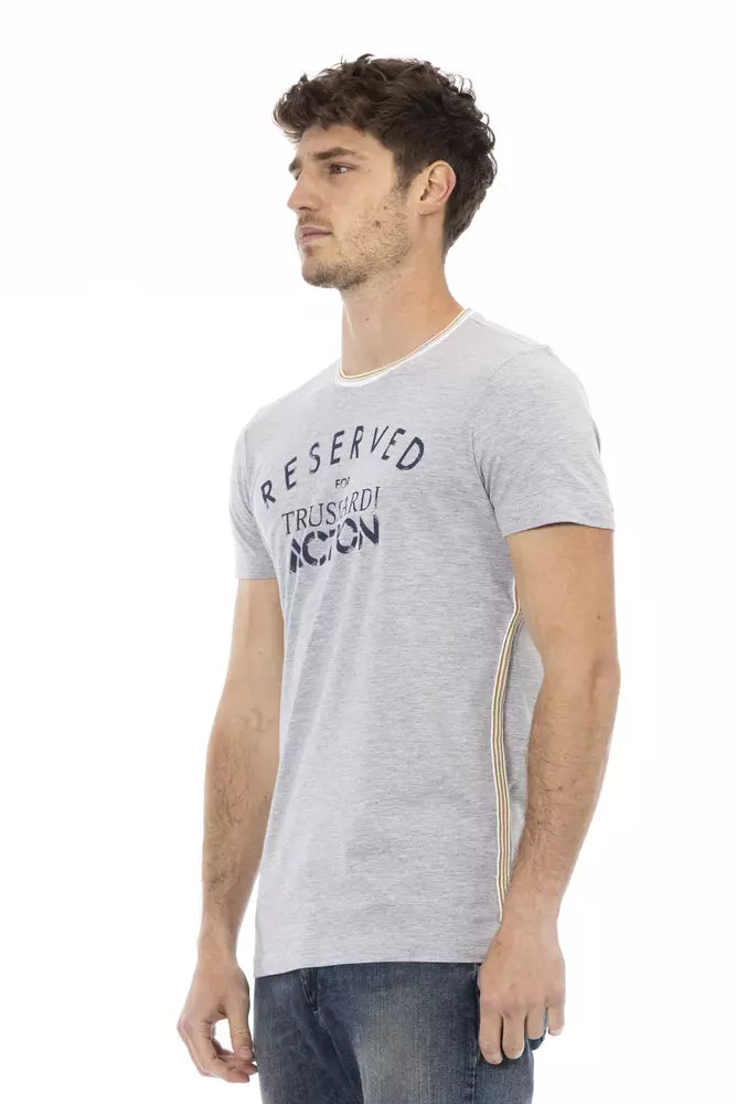 Trussardi Action Gray Cotton Men T-Shirt -   -  Trussardi Action.