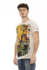 Trussardi Action Beige Cotton Men T-Shirt -   -  Trussardi Action.