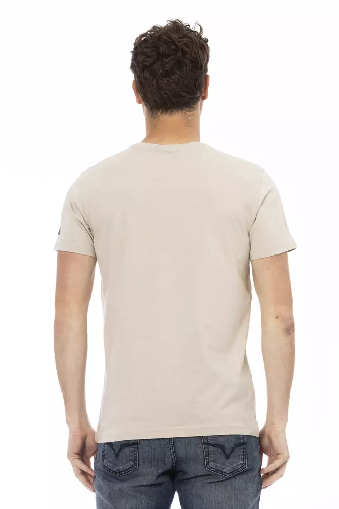 Trussardi Action Beige Cotton Men T-Shirt -   -  Trussardi Action.
