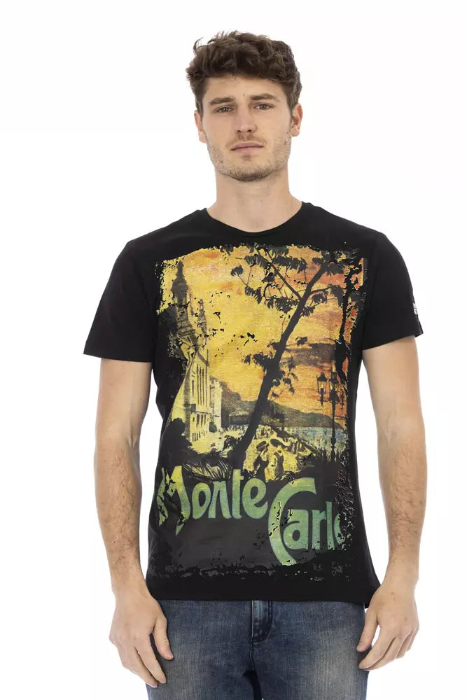 Trussardi Action Black Cotton Men T-Shirt -   -  Trussardi Action.
