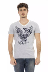 Trussardi Action Gray Cotton Men T-Shirt -   -  Trussardi Action.