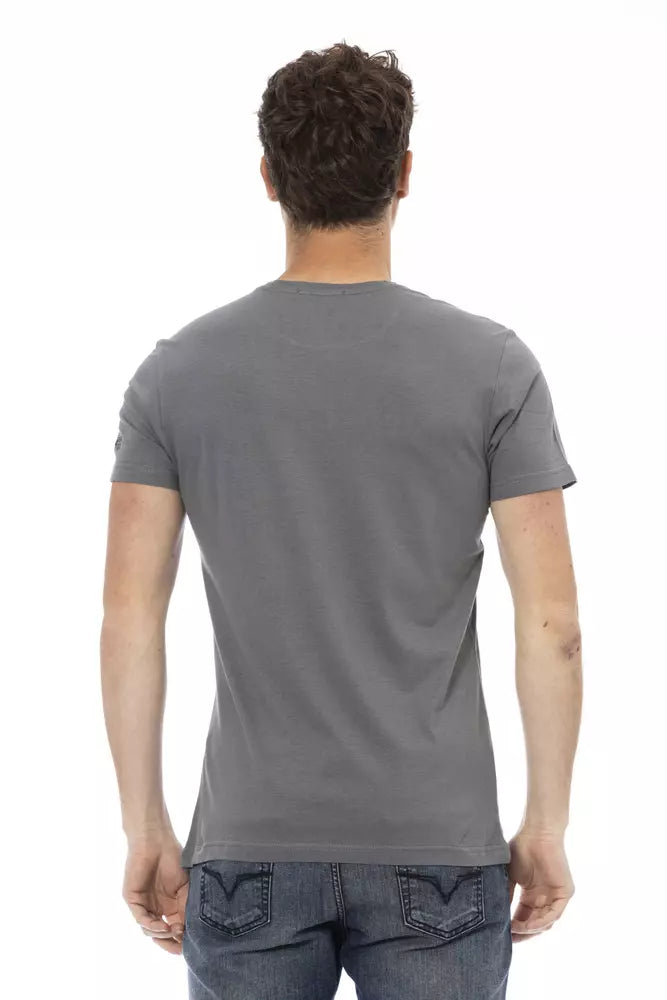 Trussardi Action Gray Cotton Men T-Shirt -   -  Trussardi Action.